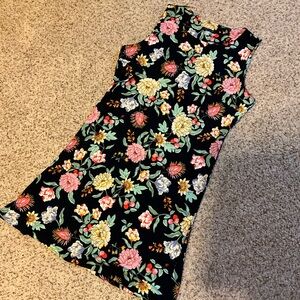 Tommy Hilfiger Scuba Dress Navy Floral Stretch Knit Sleeveless Shift